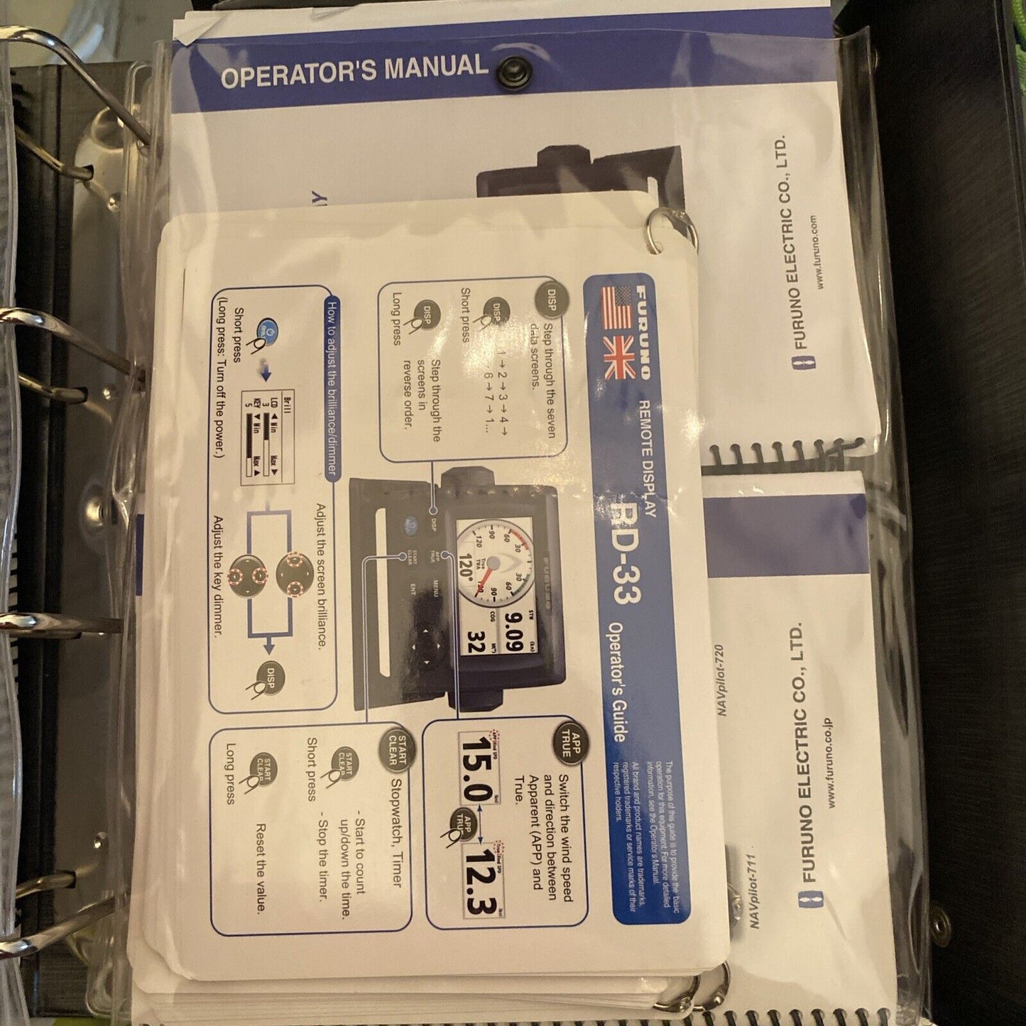Furuno Operator's Manual: Full Color pages & Clear Covers! Booklet