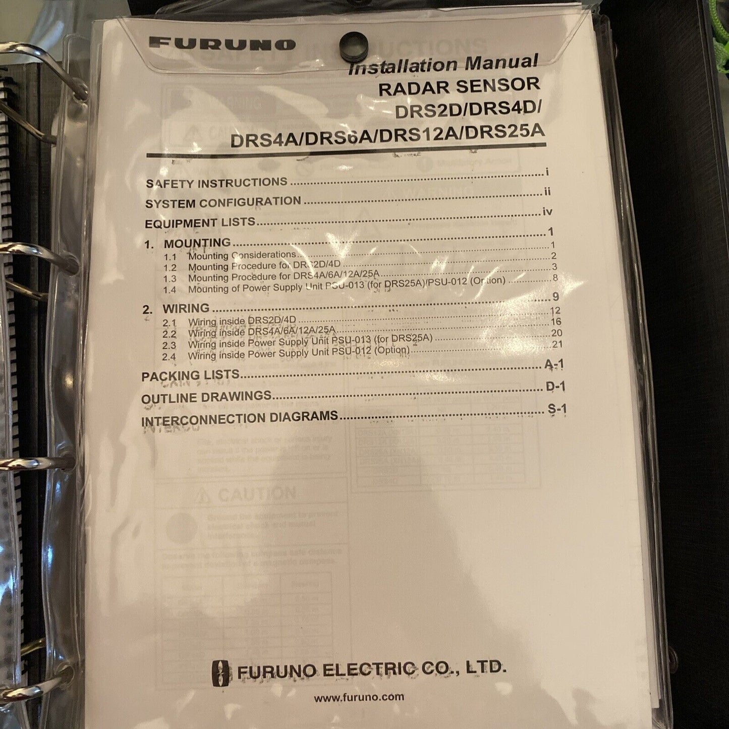 Furuno Operator's Manual: Full Color pages & Clear Covers! Booklet