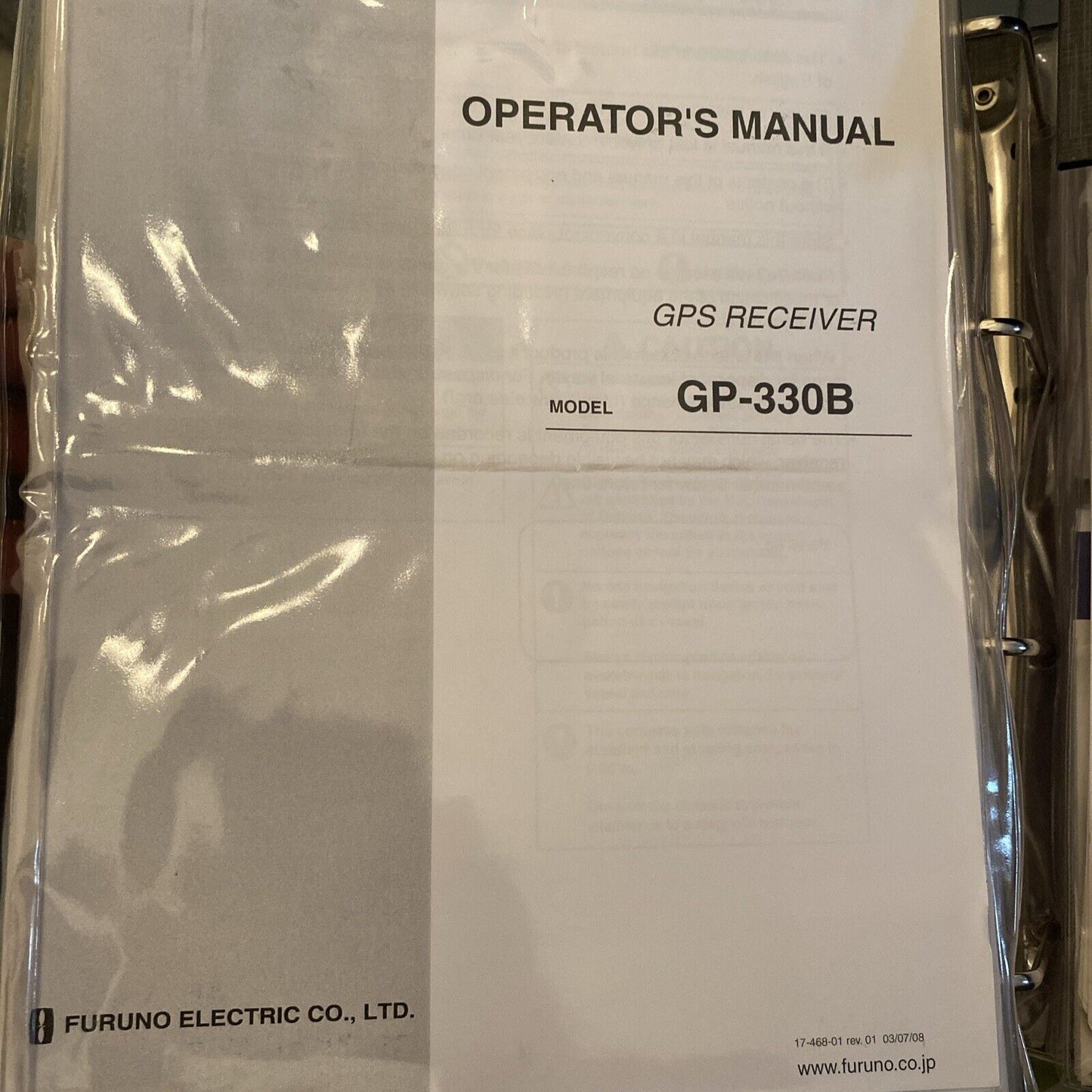 Furuno Operator's Manual: Full Color pages & Clear Covers! Booklet