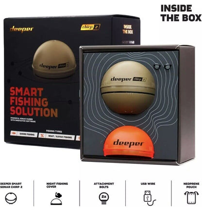 Deeper Chirp 2 Sonar Fish Finder - Portable Fish Finder and Depth Finder for Kay