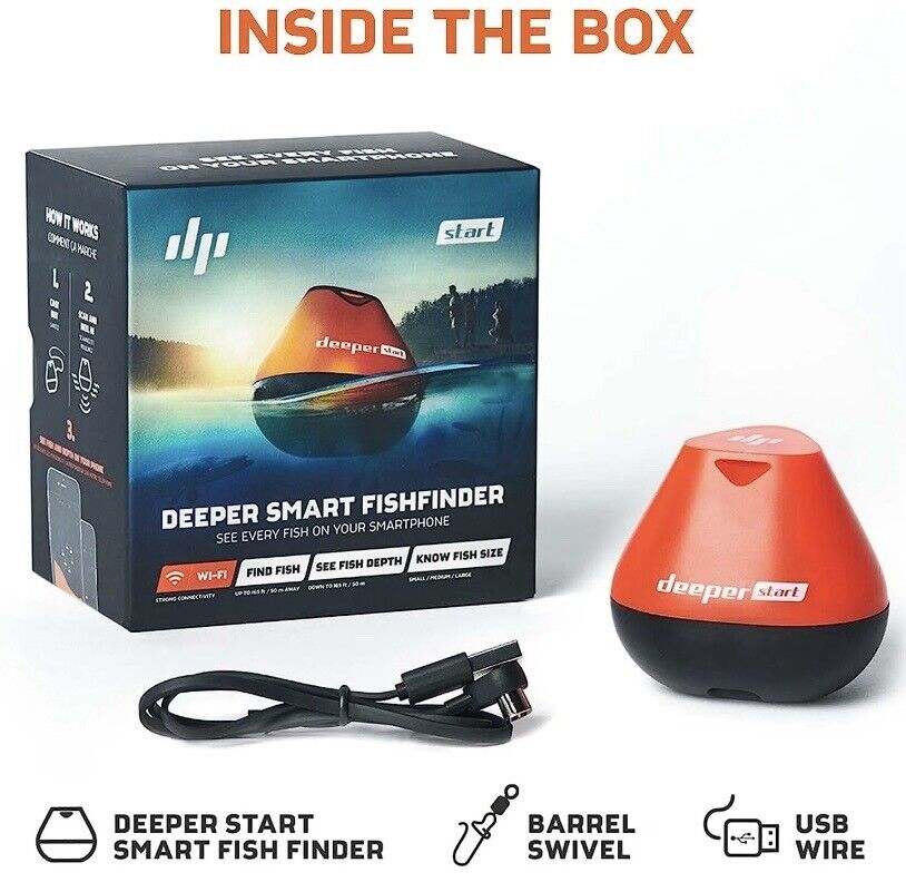 Deeper Start Smart Fish Finder  Portable Fish Finder and Depth Finder for fishes